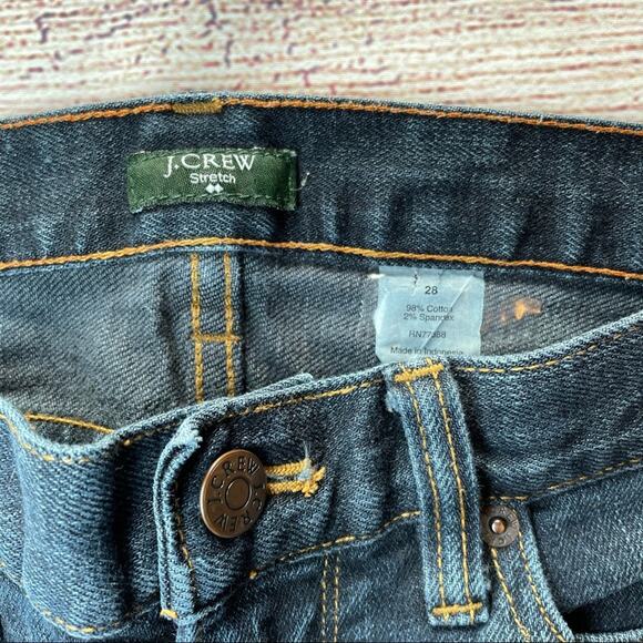 J CREW MATCHSTICK DARK WASH STRETCH BOHO WESTERN BLUE JEANS MEDIUM 28 - Picture 6 of 7